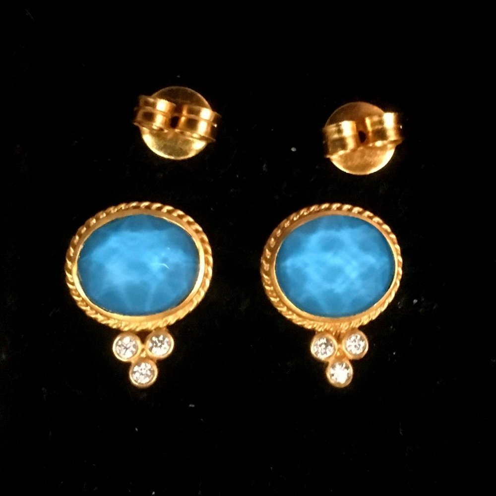 Julie Vos Mirren Luxe Stud - Iridescent Pacific Blue